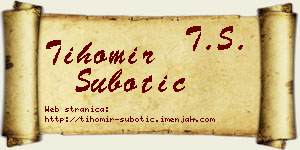 Tihomir Subotić vizit kartica